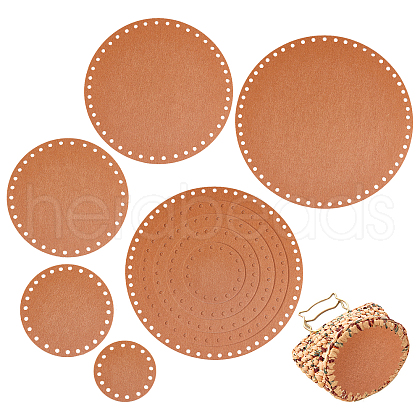   10 Sets 5 Style Flat Round Felt Fabric DIY-PH0009-24D-1