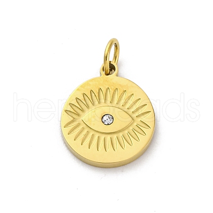 304 Stainless Steel Crystal Rhinestone Pendants STAS-E550-19G-1
