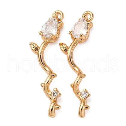 Brass Micro Pave Clear Cubic Zirconia Pendants KK-Z112-47G-1