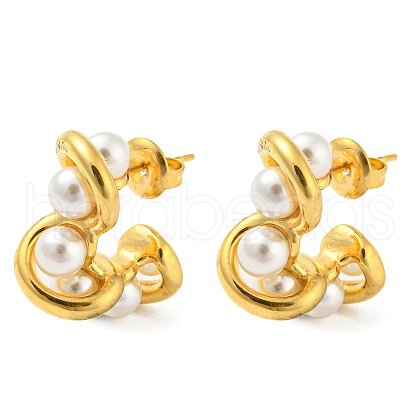 Ion Plating(IP) 304 Stainless Steel Stud Earrings EJEW-C068-01G-1
