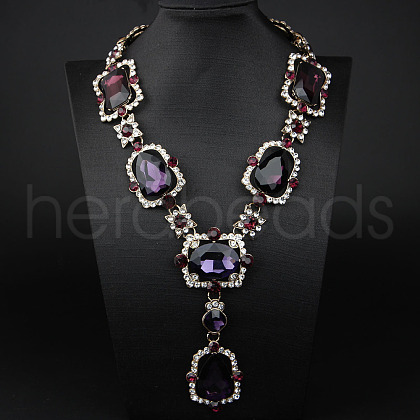 Alloy & Glass Pendant Necklaces for Women FS-WGBD771-04-1
