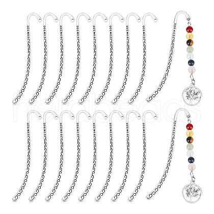 Unicraftale 30Pcs Tibetan Style Zinc Alloy Bookmarks Finding AJEW-UN0001-70-1