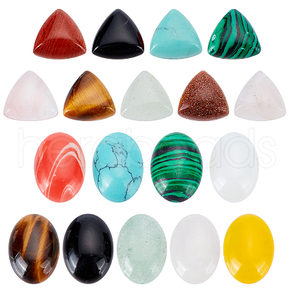 SUPERFINDINGS 18Pcs 18 Style Natural & Synthetic Mixed Gemstone Cabochons G-FH0001-45-1