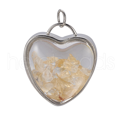 Natural Citrine Chips Pendants G-A176-B02-1