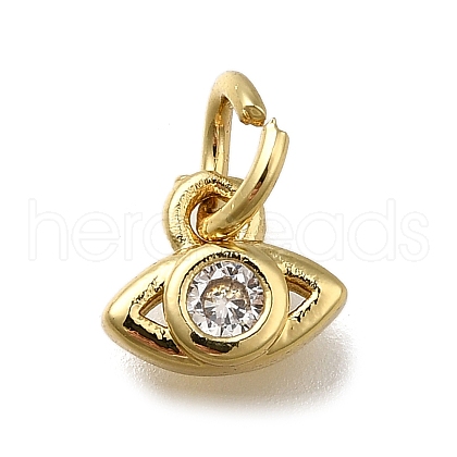 Brass Micro Pave Clear Cubic Zirconia Pendants ZIRC-I070-026G-1
