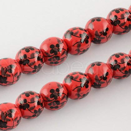 Printed Handmade Porcelain Beads PORC-R134-11-1