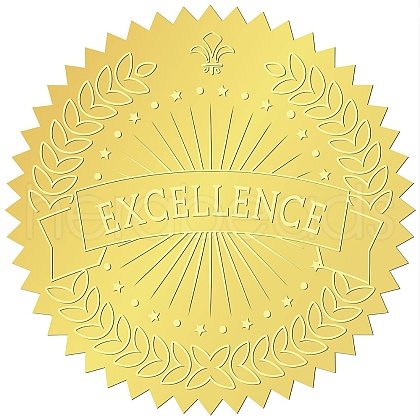 34 Sheets Self Adhesive Gold Foil Embossed Stickers DIY-WH0509-012-1