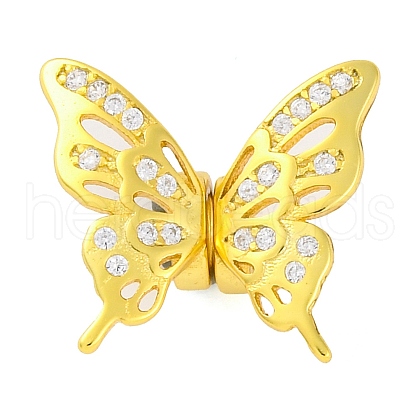 925 Sterling Silver Clear Cubic Zirconia Butterfly Charms STER-U005-02G-1