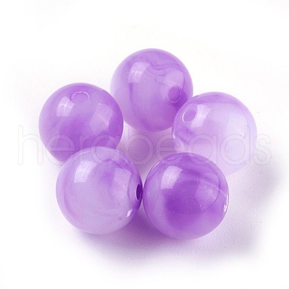Acrylic Imitation Jade Beads MACR-E025-25F-8mm-1