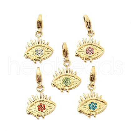 304 Stainless Steel Rhinestone Pendant Decoration STAS-L283-48G-1