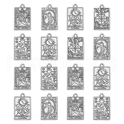 50Pcs 5 Styles Tibetan Style Alloy Pendants TIBEP-CJ0002-03-1