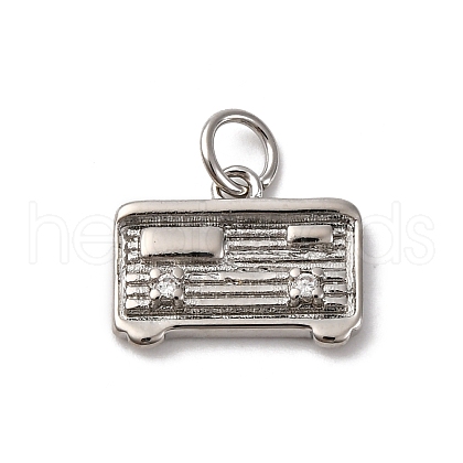 Brass Micro Pave Cubic Zirconia Pendants KK-P308-35P-1