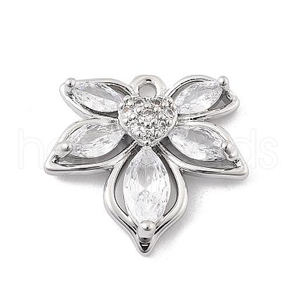 Brass Micro Pave Cubic Zirconia Pendants KK-K371-37P-1