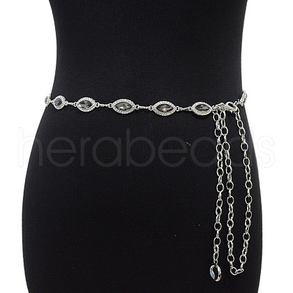 Alloy Rhinestone Horse Eye Link Waist Chains WGF5282-08-1
