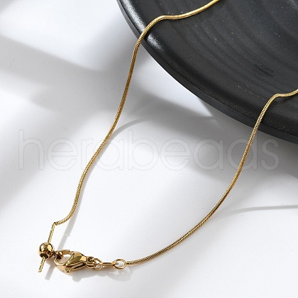 304 Stainless Steel Snake Chain Necklace for Women NJEW-G104-01G-1