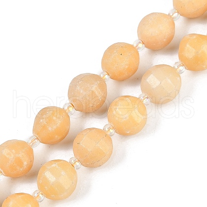 Natural Topaz Jade Beads Strands G-G182-B15-05-1
