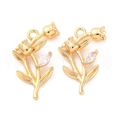 Brass Rhinestone Pendants KK-E793-15G-1