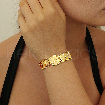 Exquisite Middle Eastern Style Brass Coin Ladies Link Chain Bracelets for Women XX1389-1