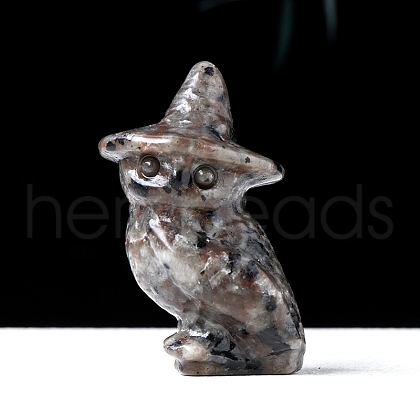 Natural Syenite Carved Owl Figurines PW-WG0199F-08-1