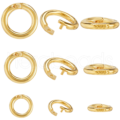 Beebeecraft 9Pcs 3 Styles 925 Sterling Silver Lock Jump Ring STER-BBC0006-99-1