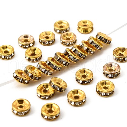 Iron Crystal Rhinestone Spacer Beads X-RB-A009-6MM-G-1