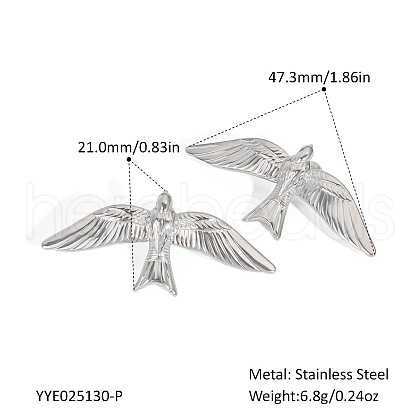 Stainless Steel Bird Stud Earrings for Women LZ3241-4-1