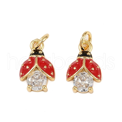 Brass Micro Pave Cubic Zirconia Pendants KK-C095-08B-G-1
