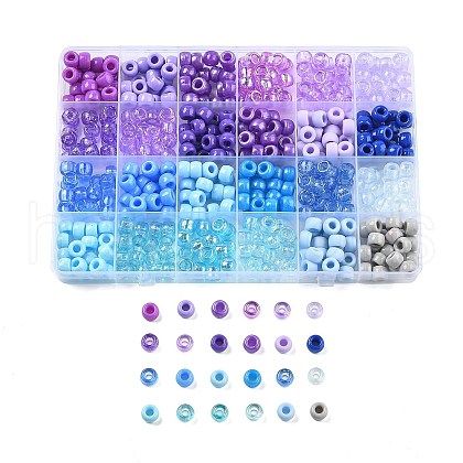 24 Styles DIY Acrylic & PP Plastic Crow Beads DIY-L073-08D-1