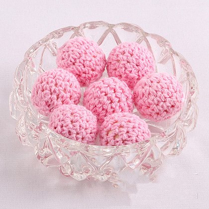 Handmade Woolen Macrame Wooden Pom Pom Ball Beads MAKN-PW0001-048D-1