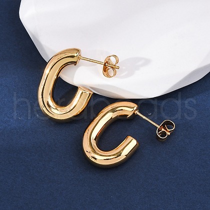 201 Stainless Steel Half Hoop Earrings X-EJEW-C501-16G-A-1