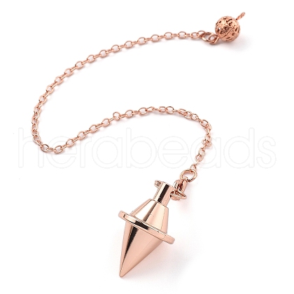 Brass Dowsing Pendulum Big Pointed Cone Pendants KK-H491-06RG-1