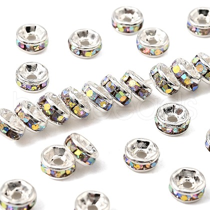Brass Rhinestone Spacer Beads RB-A014-Z5mm-28S-NF-1