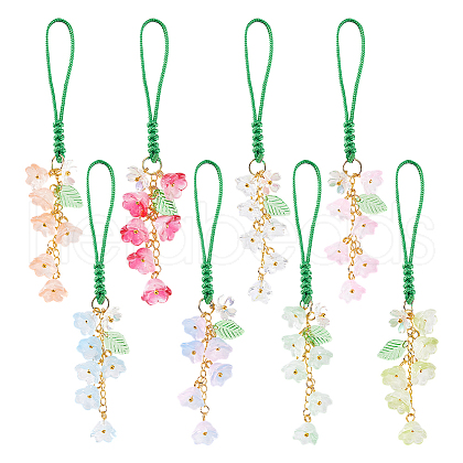 Glass Mobile Straps HJEW-GO00065-1