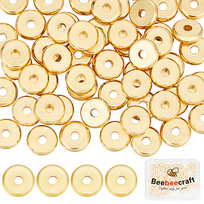 Beebeecraft 100Pcs Brass Beads KK-BBC0012-14B-1