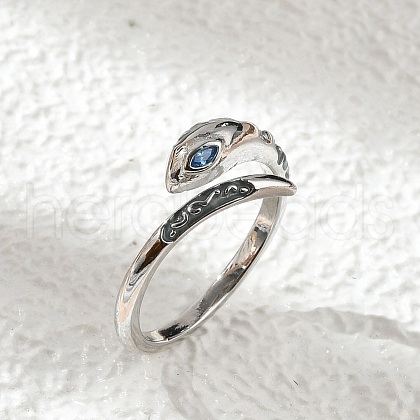 Brass Cubic Zirconia Cuff Rings for Women RJEW-S401-01P-1