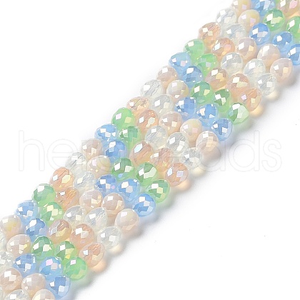 Electroplated Glass Beads Strands GLAA-B013-01D-1