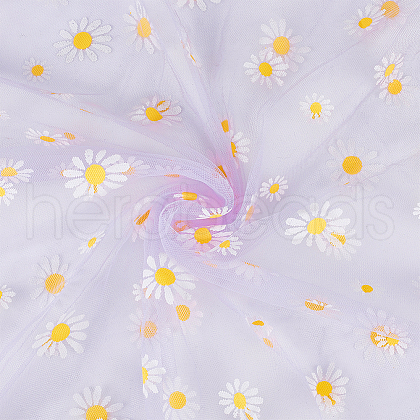 4 Yard Daisy Pattern Nylon Mesh Fabric AJEW-WH0314-459A-1