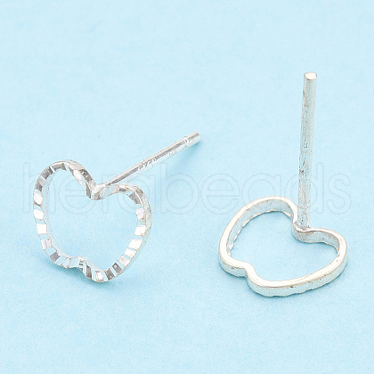 925 Sterling Silver Hollow Apple Stud Earrings STER-T005-09-1