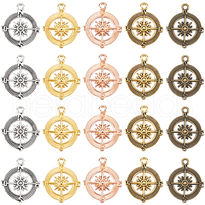SUNNYCLUE 50Pcs 5 Colors Alloy Pendants FIND-SC0011-60-1