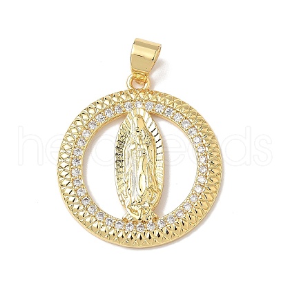 Brass Micro Pave Cubic Zirconia Pendants KK-Q068-40A-G-1