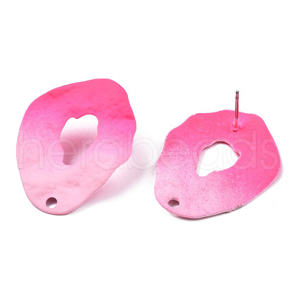 Spray Painted Iron Stud Earring Findings IFIN-N008-022D-1