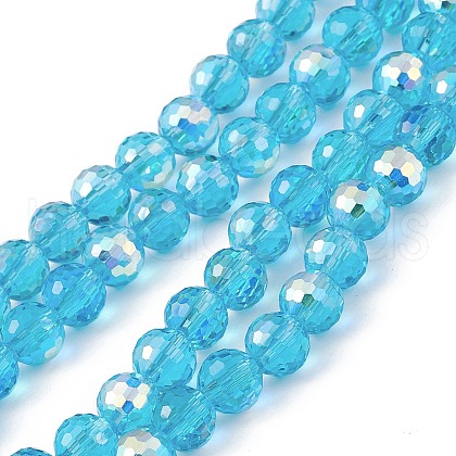 Transparent Electroplate Glass Beads Strands EGLA-F151-AB05-1