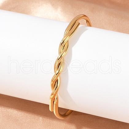 304 Stainless Steel Cuff Bangles for Women BJEW-F497-01G-1