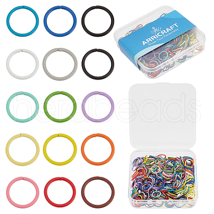 ARRICRAFT 300Pcs 15 Colors Iron Jump Rings IFIN-AR0001-31-1