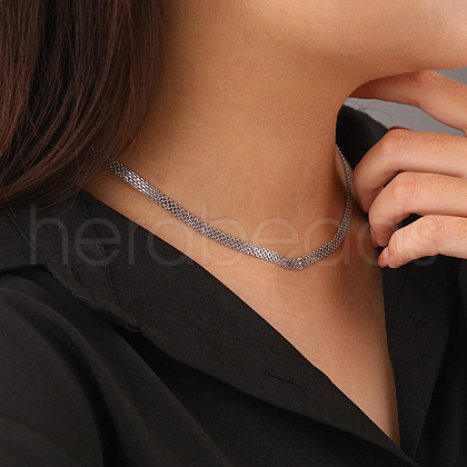 925 Sterling Silver Mesh Chain Necklaces for Women FS-WGF6F4A-01-1
