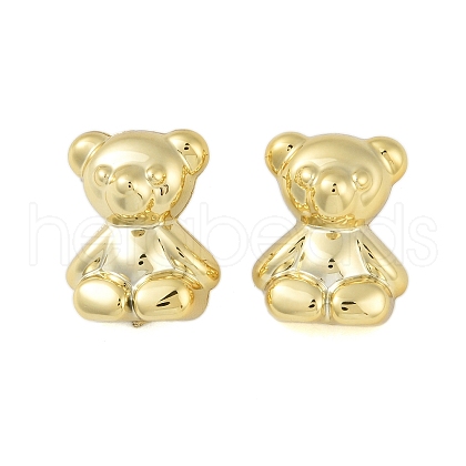 Bear CCB Plastic Stud Earrings for Women EJEW-Q382-04A-G-1