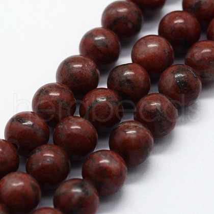 Natural Sesame Jasper/Kiwi Jasper Beads Strands G-I199-18-10mm-1