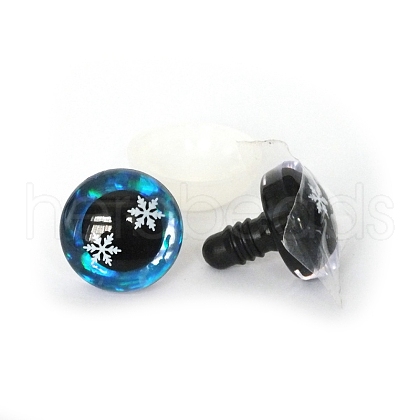 Snowflake Pattern Plastic Doll Safety Craft Eye PW-WG87486-20-1