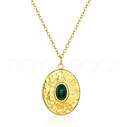 Natural Malachite Pendant Necklaces for Women NT0589-2-1
