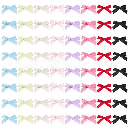 CRASPIRE 64Pcs 8 Colors Bowknot Polyester Alligator Hair Clips AJEW-CP0008-36-1